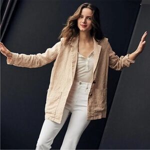 Madewell Linen Gingham Blazer